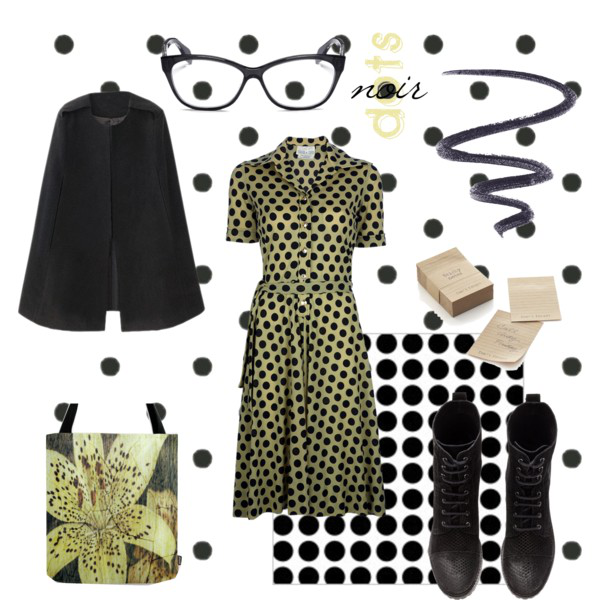 Yellow polka dots dress outfit - fashion set by Joanna_ARTbyJWP via polyvore.com